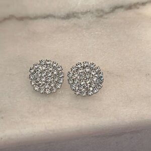 Elegant Silver Crystal Stud Earrings
